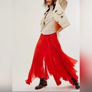 NWOT Free People Clover Asymetrical Maxi Skirt Small